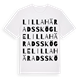 White t-shirt med Lilla Häradsskögle ordlek t-shirt