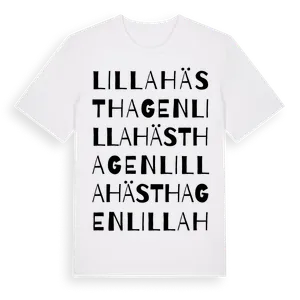 Lilla Hästhagen ordlek t-shirt – ekologisk bomull t-shirt från Pinshirt