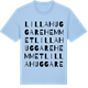 Blue Soul t-shirt med Lilla Huggarehemmet ordlek t-shirt