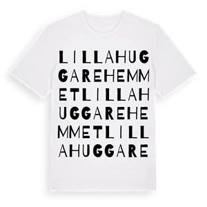 Lilla Huggarehemmet ordlek t-shirt – ekologisk bomull t-shirt från Pinshirt