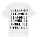 White t-shirt med Lilla Mon ordlek t-shirt