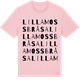 Pink Cotton t-shirt med Lilla Mossbråsa ordlek t-shirt