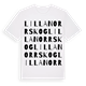 White t-shirt med Lilla Norrskog ordlek t-shirt