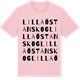 Pink Cotton t-shirt med Lilla Östanskog ordlek t-shirt