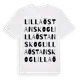 White t-shirt med Lilla Östanskog ordlek t-shirt