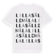 White t-shirt med Lilla Sällemåla ordlek t-shirt