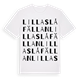 White t-shirt med Lilla Slåfällan ordlek t-shirt