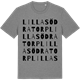 Mid Heather Gray t-shirt med Lilla Södratorp ordlek t-shirt