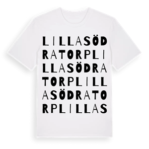 Lilla Södratorp ordlek t-shirt – ekologisk bomull t-shirt från Pinshirt