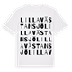 White t-shirt med Lilla Västansjö ordlek t-shirt