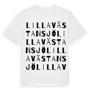 Lilla Västansjö ordlek t-shirt – ekologisk bomull t-shirt från Pinshirt