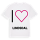 White t-shirt med Jag älskar Lindsdal t-shirt stort tryck
