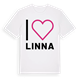 White t-shirt med Jag älskar Linna t-shirt stort tryck
