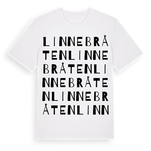 Linnebråten ordlek t-shirt – ekologisk bomull t-shirt från Pinshirt