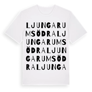 Ljungarum södra ordlek t-shirt – ekologisk bomull t-shirt från Pinshirt