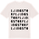 Vintage White t-shirt med Ljungstorp ordlek t-shirt