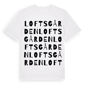 Loftsgården ordlek t-shirt – ekologisk bomull t-shirt från Pinshirt