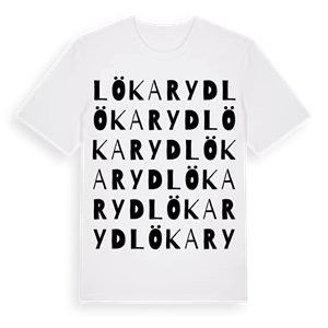 Lökaryd ordlek t-shirt – ekologisk bomull t-shirt från Pinshirt