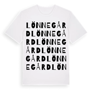 Lönnegård ordlek t-shirt – ekologisk bomull t-shirt från Pinshirt