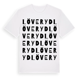 Löveryd ordlek t-shirt – ekologisk bomull t-shirt från Pinshirt