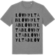 Mid Heather Gray t-shirt med Lövhyltan ordlek t-shirt