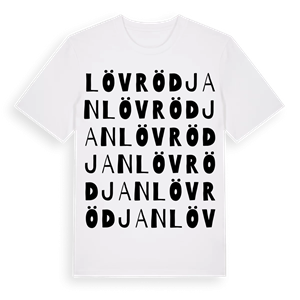 Lövrödjan ordlek t-shirt – ekologisk bomull t-shirt från Pinshirt
