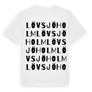 Lövsjöholm ordlek t-shirt – ekologisk bomull t-shirt från Pinshirt