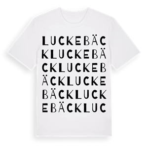 Luckebäck ordlek t-shirt – ekologisk bomull t-shirt från Pinshirt