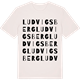 Vintage White t-shirt med Ludvigsberg ordlek t-shirt