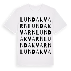 Lundakvarn ordlek t-shirt – ekologisk bomull t-shirt från Pinshirt