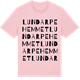 Pink Cotton t-shirt med Lundarpehemmet ordlek t-shirt
