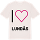 Vintage White t-shirt med Jag älskar Lundås t-shirt stort tryck