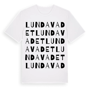 Lundavadet ordlek t-shirt – ekologisk bomull t-shirt från Pinshirt