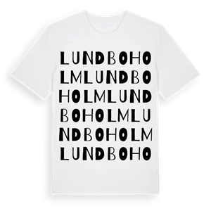 Lundboholm ordlek t-shirt – ekologisk bomull t-shirt från Pinshirt