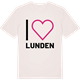 Vintage White t-shirt med Jag älskar Lunden t-shirt stort tryck