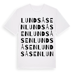Lundsåsen ordlek t-shirt – ekologisk bomull t-shirt från Pinshirt