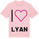 Pink Cotton t-shirt med Jag älskar Lyan t-shirt stort tryck