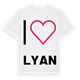 White t-shirt med Jag älskar Lyan t-shirt stort tryck