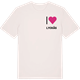 Vintage White t-shirt med Jag älskar Lyckås t-shirt litet tryck