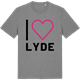 Mid Heather Gray t-shirt med Jag älskar Lyde t-shirt stort tryck