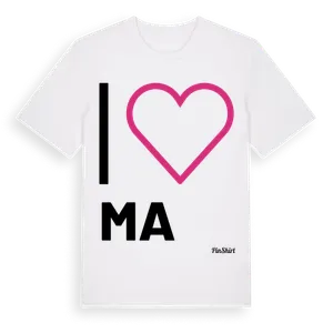 Jag älskar Ma t-shirt stort tryck – ekologisk bomull t-shirt från Pinshirt