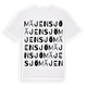 White t-shirt med Mäjensjö ordlek t-shirt