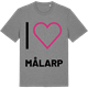 Mid Heather Gray t-shirt med Jag älskar Målarp t-shirt stort tryck