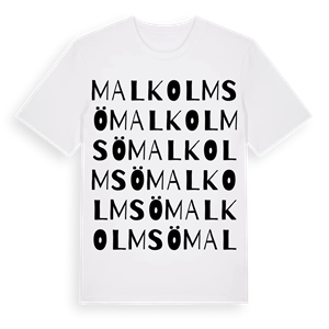 Malkolmsö ordlek t-shirt – ekologisk bomull t-shirt från Pinshirt