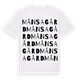 White t-shirt med Månsagård ordlek t-shirt