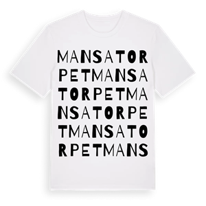 Mansatorpet ordlek t-shirt – ekologisk bomull t-shirt från Pinshirt