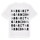 White t-shirt med Margaretagården ordlek t-shirt