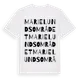 White t-shirt med Marielundsområdet ordlek t-shirt