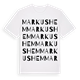 White t-shirt med Markushem ordlek t-shirt