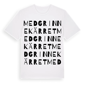 Medgrinnekärret ordlek t-shirt – ekologisk bomull t-shirt från Pinshirt